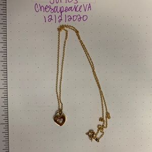 Tiffany and Co yellow gold heart diamond necklace